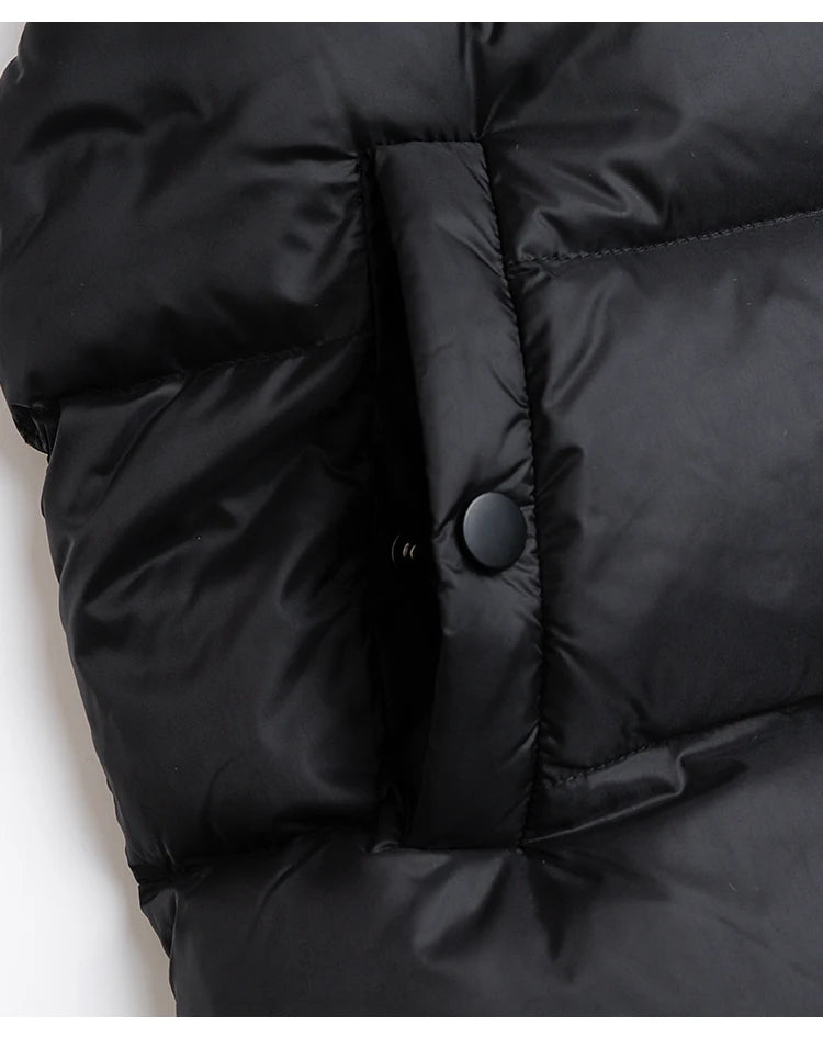 Women's High-Quality Woollen Luxury Jacket, Thick White Duck Down Vest Coats For Ladies