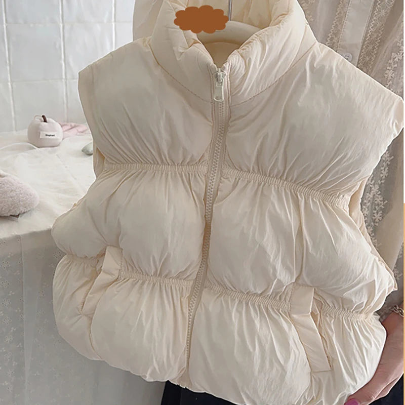 New Autumn & Winter Kids Vest Children's Thickened Turtleneck Waistcoat Korean Style Girls Boys Trendy Warm Outwear 2-6Y Unisex