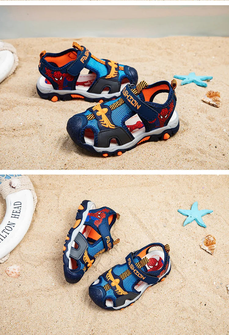 Boys Sandals Summer Kids Beach Shoes Children Shoes Cartoon Spiderman Boys Shoes Baby Sandals Soft Toddler Kids Sandals