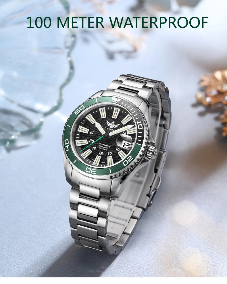 Yelang V1214 Women's Watch Japan VS43 Eco-Drive Solar Watch 36mm Ladies Fashion Sapphire Swiss Luminous 100M Waterproof Watch