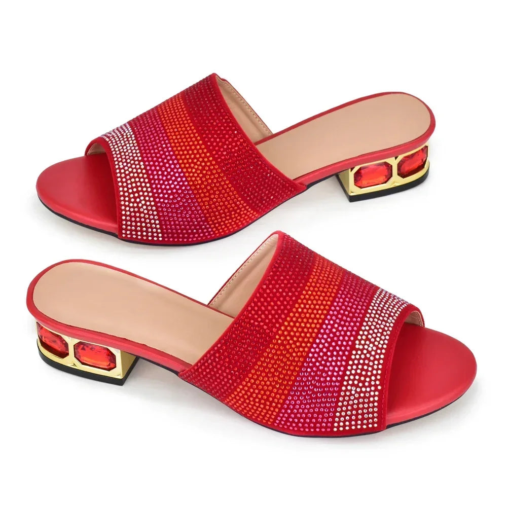2025 Classic Design Italian-Styled Lady Shoes With Low Heel Suitable for Summer Mules Comfy Sandals and Bride Party Pumps