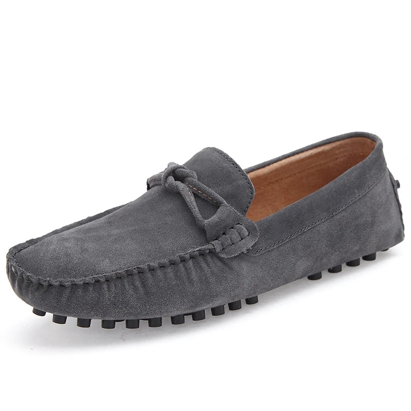 New Trend Youth Driving Loafers Red Male Formal Dress Shoes Suede Leather Lazy People Walking Shoes Good Quality Moccasins Shoes