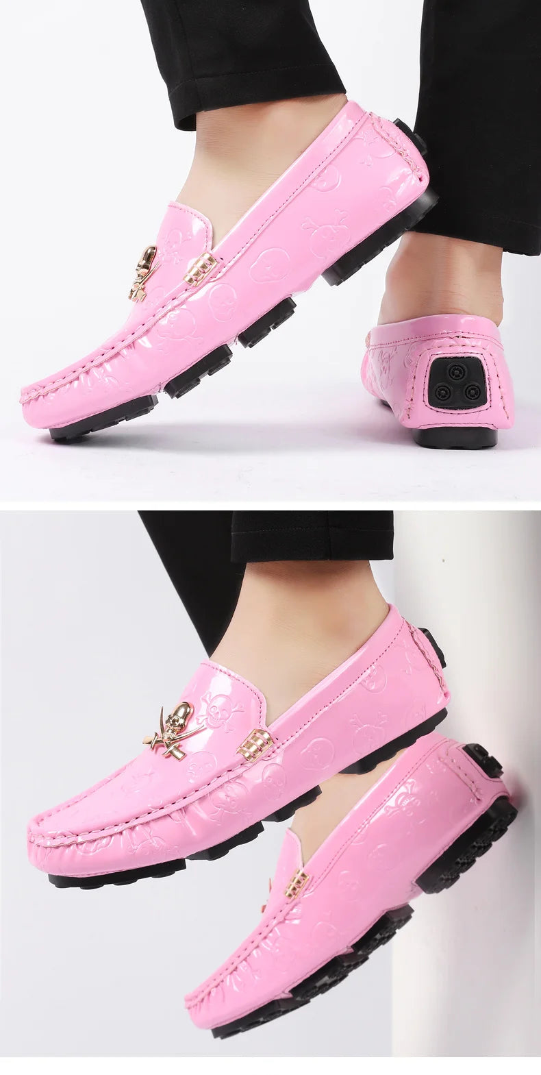 Stylish Mens Big Size 38-48 Dress Formal Wedding Shoes Pink Male Popular Groom Walking Loafers Designer Gentleman Casual Shoes