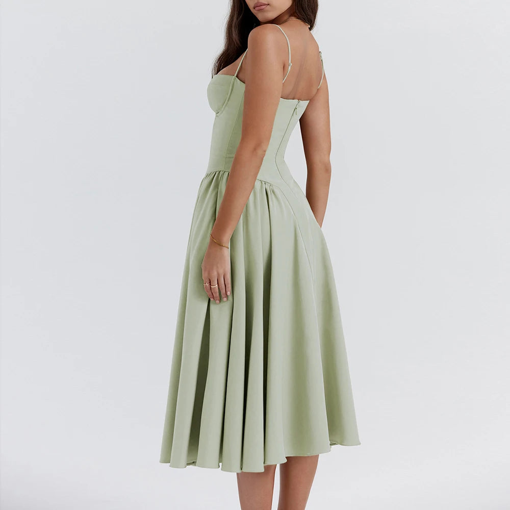 Women's Dresses Spring French Elegant Solid Colour Sleeveless Strapless MIDI Wrap Dating Dresses