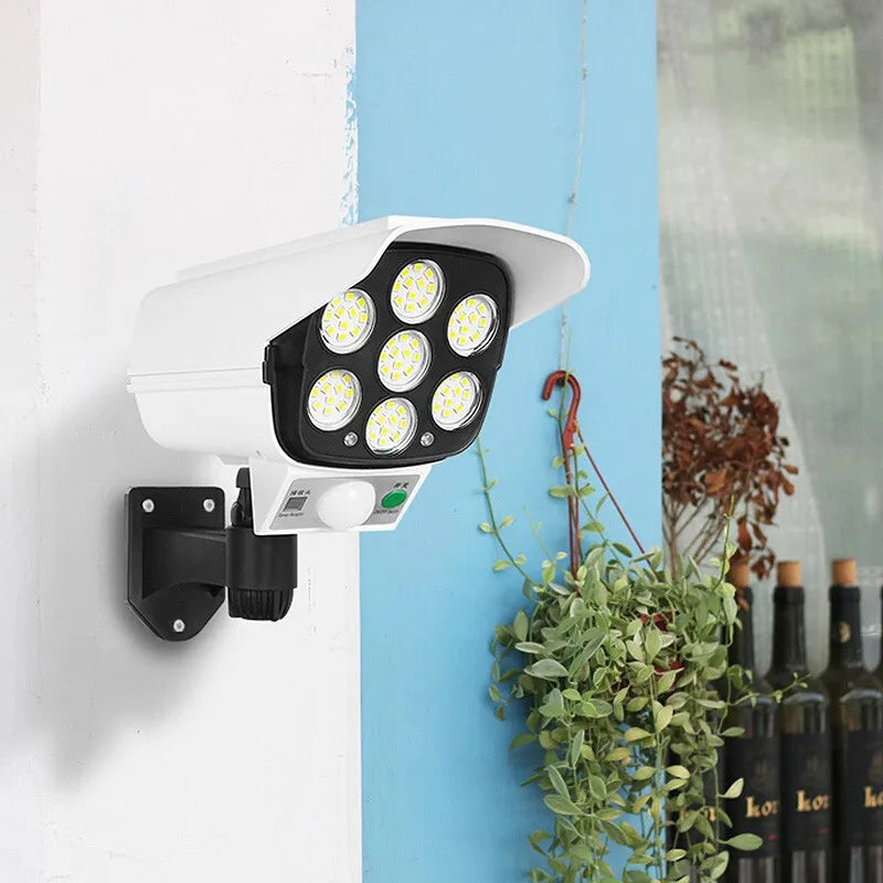77 LED Solar Light Bewegingssensor Beveiligingscamera Dummy Draadloze Buitenschijnwerper IP65 Waterdichte Lamp 3 Modi Voor Thuis Tuin