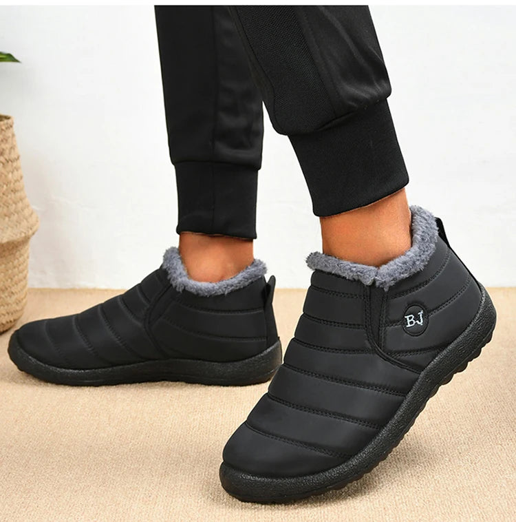 Unisex Snow Warm Boots Slip-On Winter Shoes Fashion Shoes Waterproof Ankle Work Boots For Men & Women