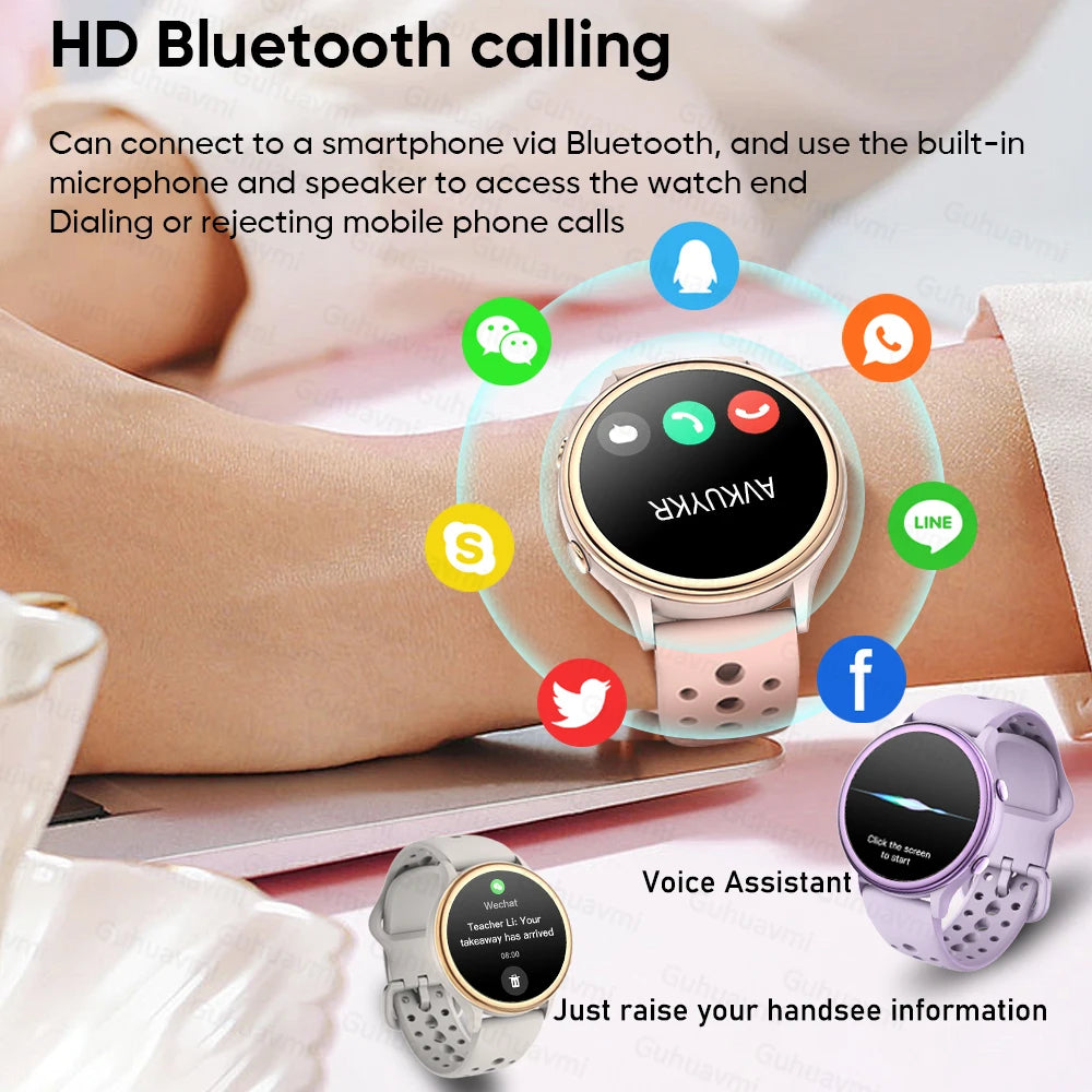2025 Mini Smart Watch Dames 1,27-inch 360*360 AMOLED HD-scherm IP68 Waterdicht Hartslag Bloedzuurstof Smartwatch - Compatibel met HUAWEI IOS