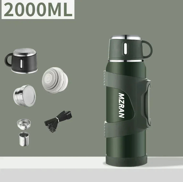 316 roestvrijstalen thermosfles met grote capaciteit, 2L/3L, buitenreiskoffiemokken, thermische vacuümwaterfles, thermische mok