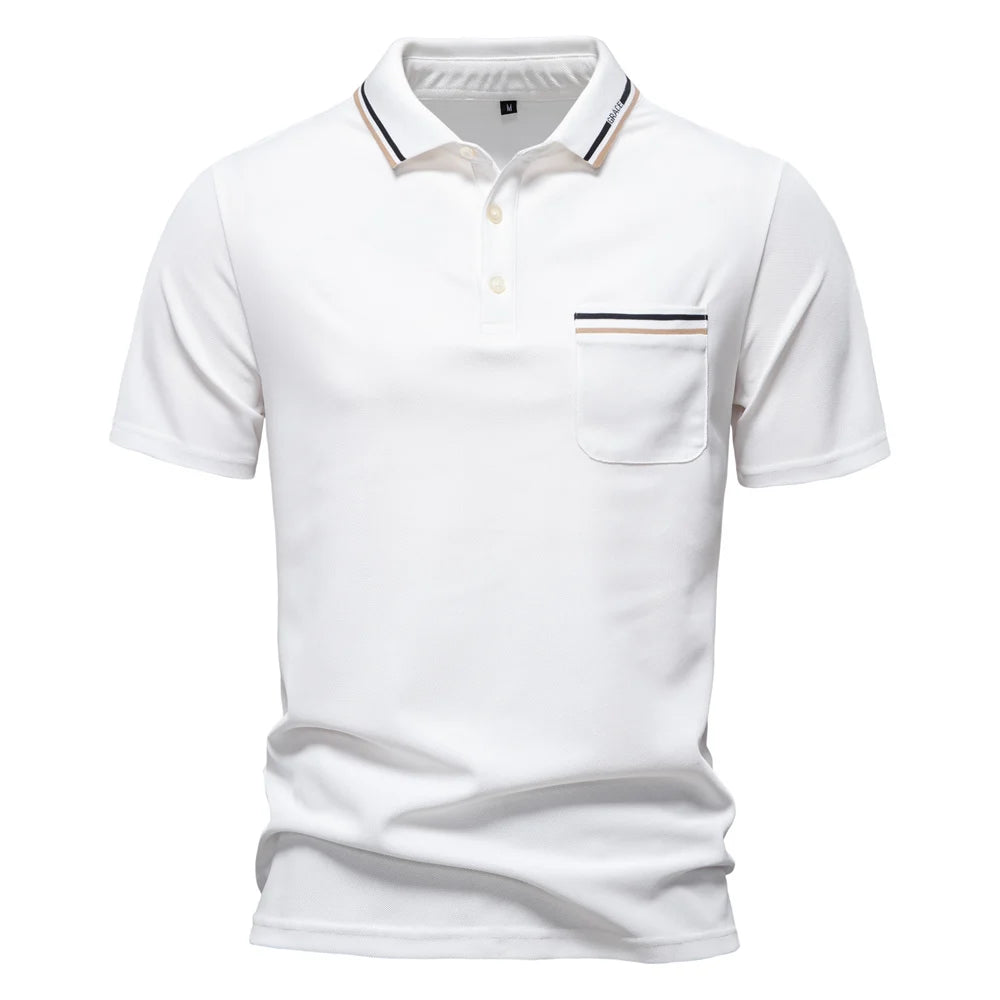 2025 Men's Polos Solid Color Classic Polo Shirt Men Short Sleeve Top Quality Casual Business Social Polo Men With Pocket
