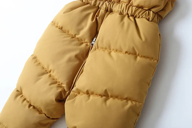 NEW Winter Kid's Ski Clothes Set 2Pcs Boys Thicken Fur Lining Hooded Coats + Overalls Set Girls Warm Snowsuit 2-5Y Unisex
