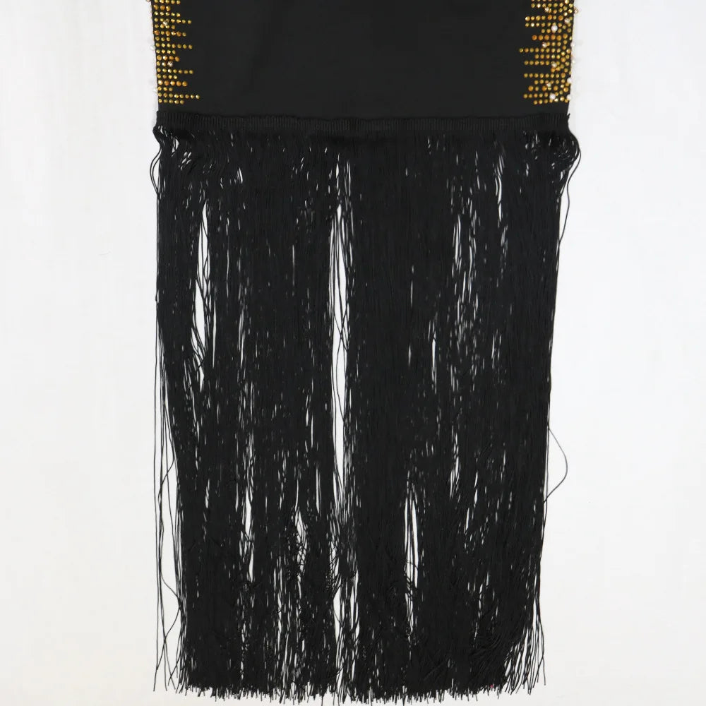 Sexy Rhinestone Beads Tassels Party Dress