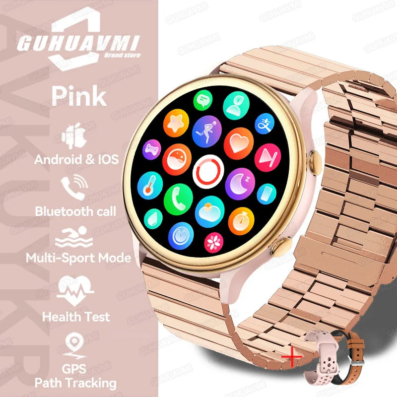 2025 Mini Smart Watch Dames 1,27-inch 360*360 AMOLED HD-scherm IP68 Waterdicht Hartslag Bloedzuurstof Smartwatch - Compatibel met HUAWEI IOS