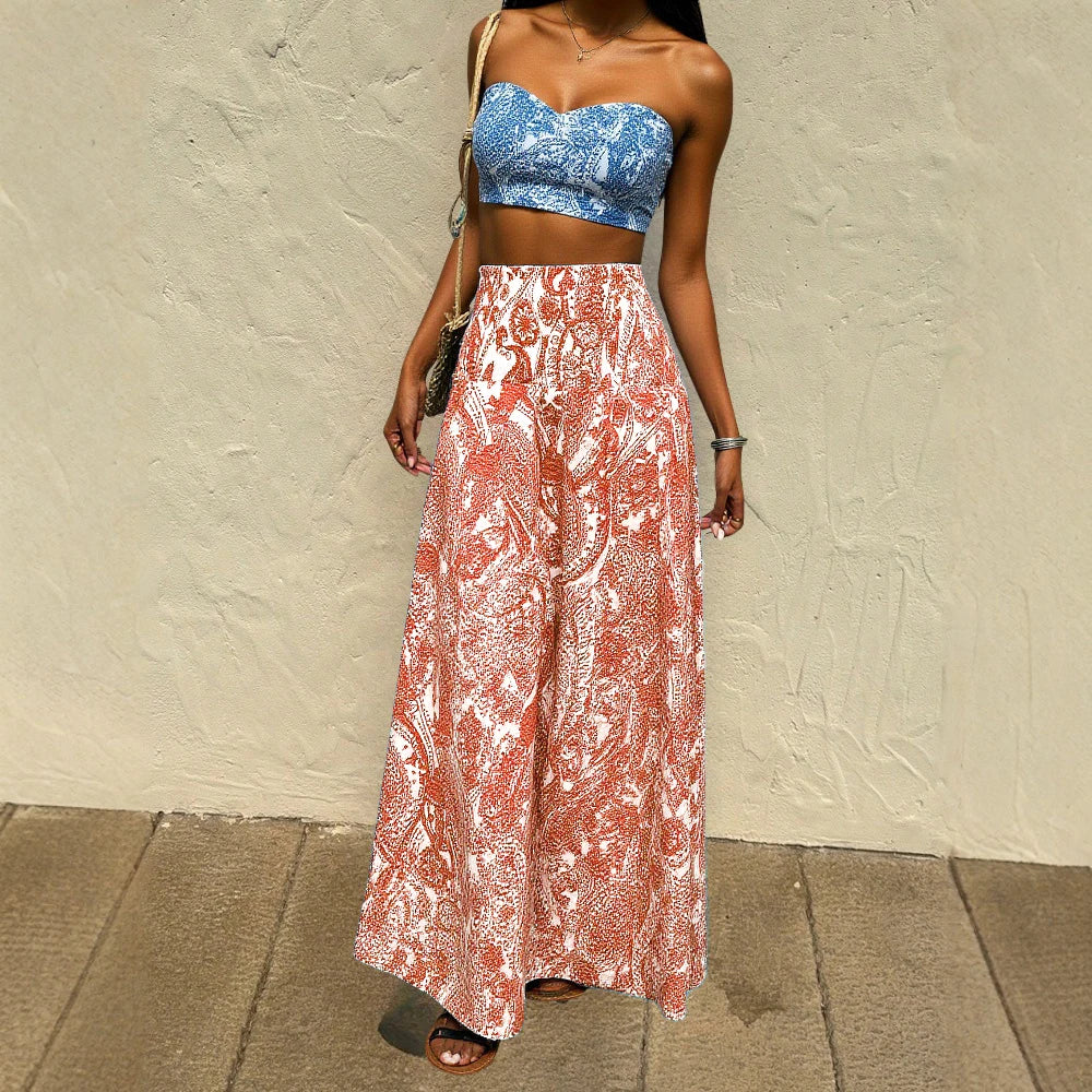 Women's Skirts Summer Elegant Fashion Korean 2025 Floral Retro Vintage A-Line Maxi Business Skirts