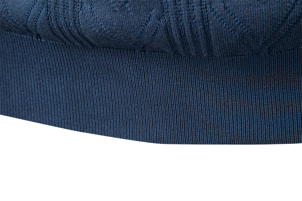 2025 Men's Henley Polo Solid Colour Long Sleeve Fashion Forward Cut Luxury Business Social Premium Male Polo