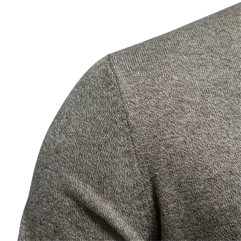 Men's Knitted Stand Mock Neck Cotton Cardigan Casual Social Autumn Button-Up Sweater Jacket for Men