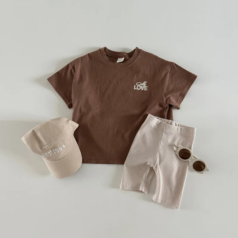 2025 Zomer Nieuwe Kinderen Katoenen Gestreepte Legging Baby Jongen Meisje Effen Elastische Shorts Peuter Veelzijdige Middelste Broek Kinderen Legging Unisex