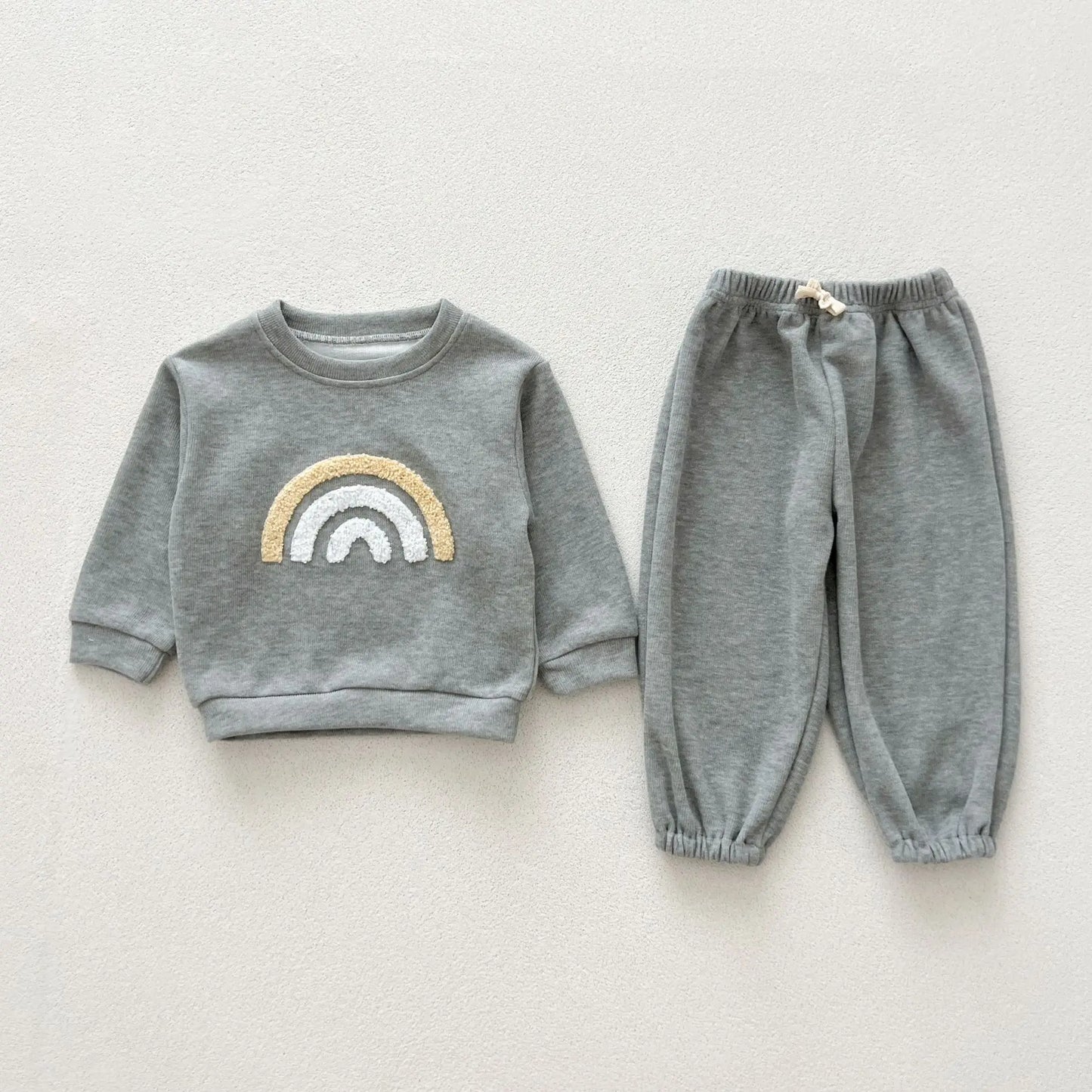 NEW Autumn Children's Clothing Pullover Set Boys Sweatshirt and Pants Girls Letter Hoodies Suit Kid's 2PCS Outfit 0-4Y Unisex