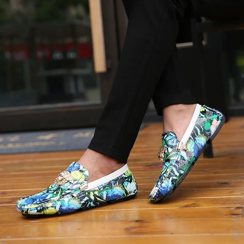 New Blue Casual England Gentleman Loafers for Men Plus Size 47 48 Luxury Brand Mens Italian Moccasins Loafers Business Shoes