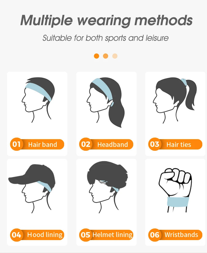 Sport Sweatband Moisture-Wicking Breathable Elastic Headband Fitness Gym Running Basketball Cycling Headscarf