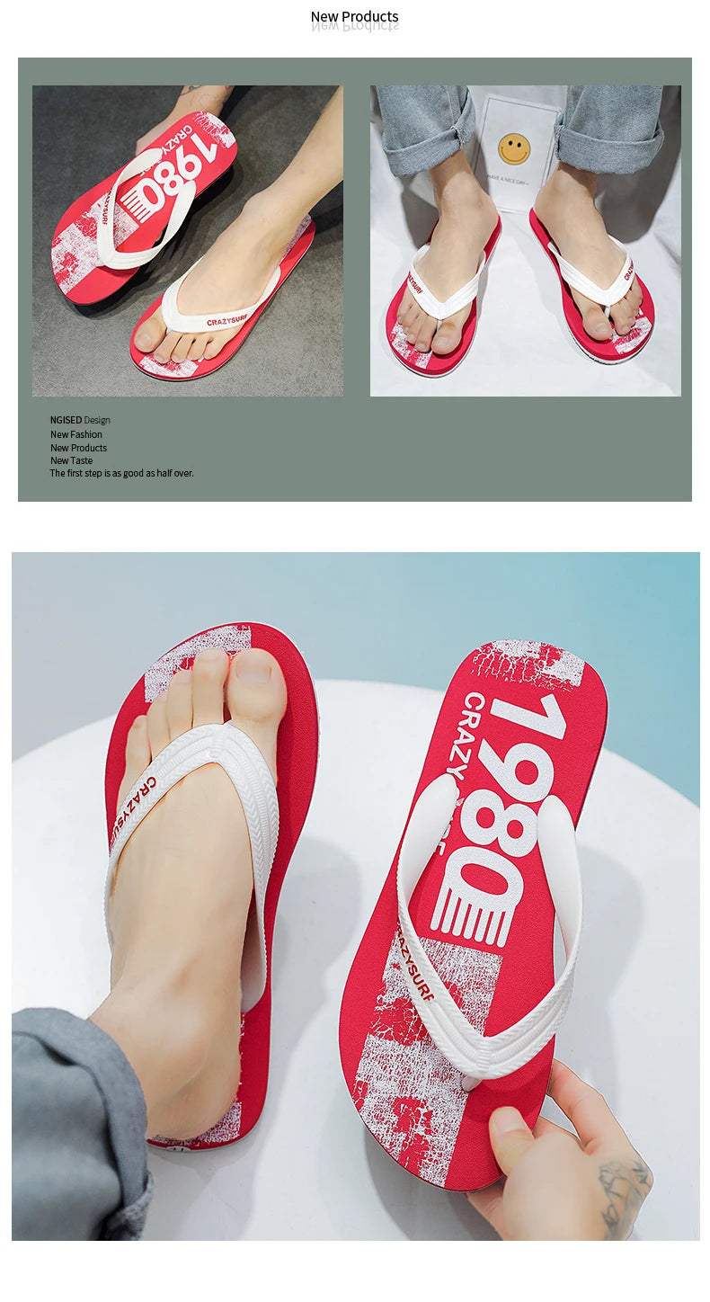 Outdoor Men Beach Flip Flops Sandals Summer Seaside Male Travel Water Slippers Yellow Orange Adult Sandals Slides