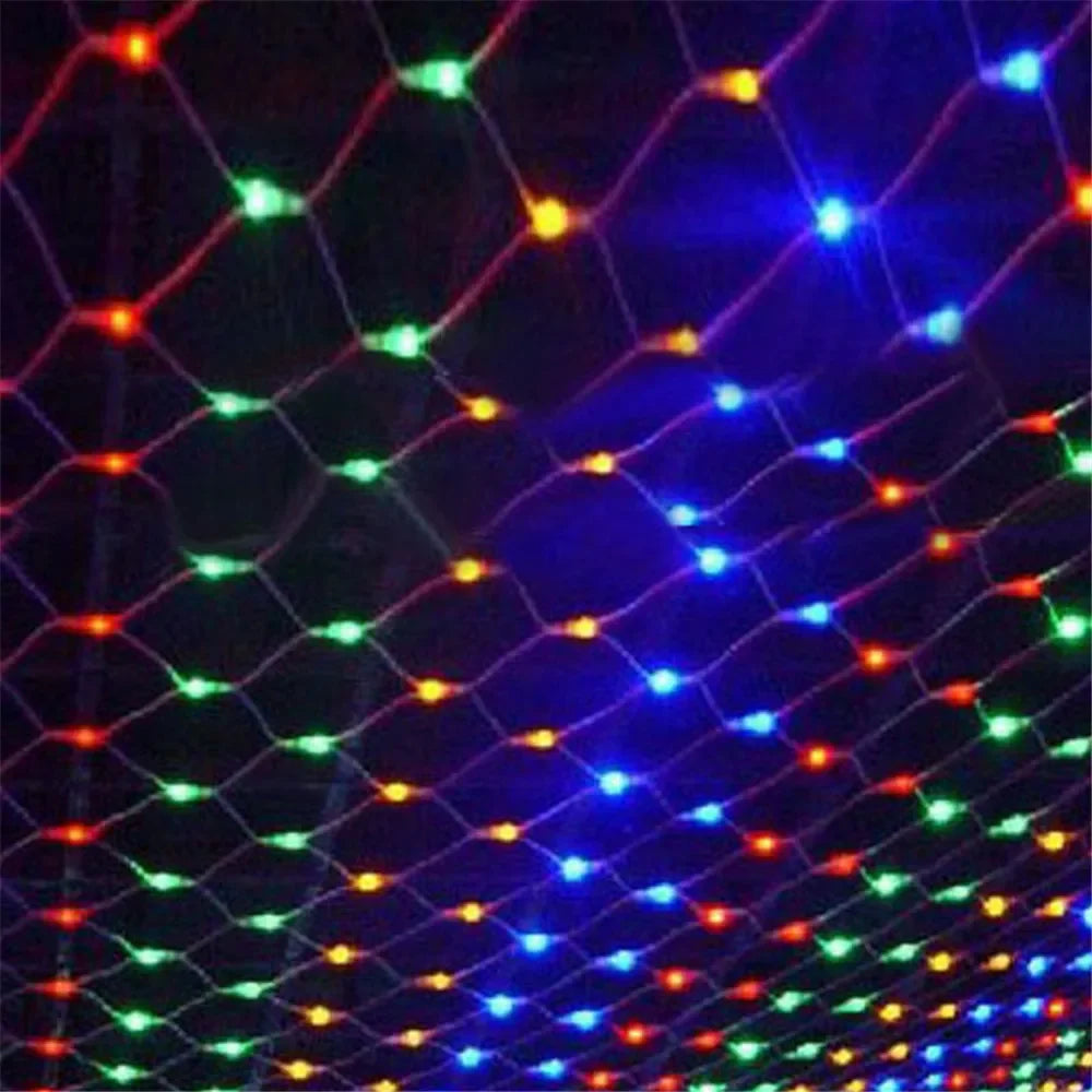 Christmas Net Mesh String Light Outdoor LED Garden Holiday Party Wedding Fairy Light Garland Tree Bushes Fence Wall Decor