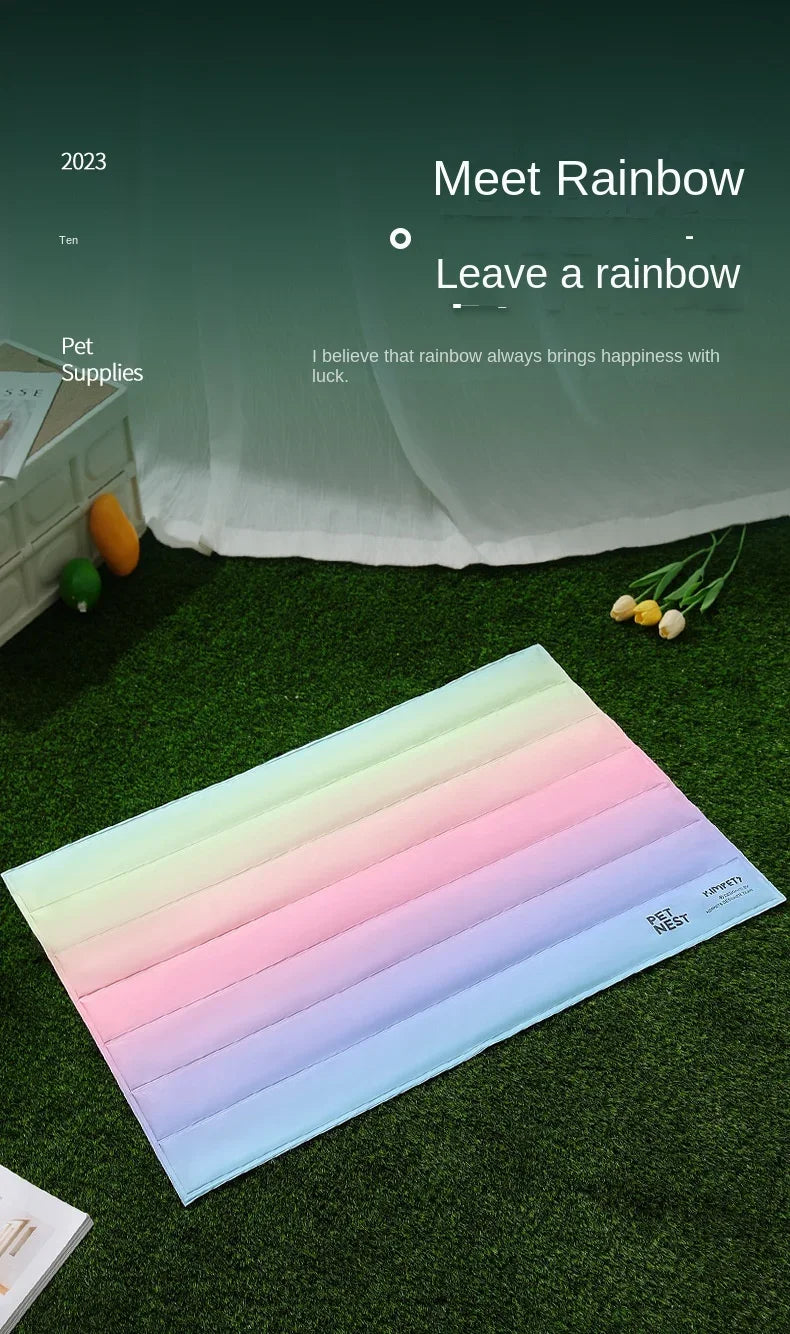 30*40cm Groothandel Kleurrijke Regenboog IJsmat Hondenbed Huisdiermat voor Katten en Honden