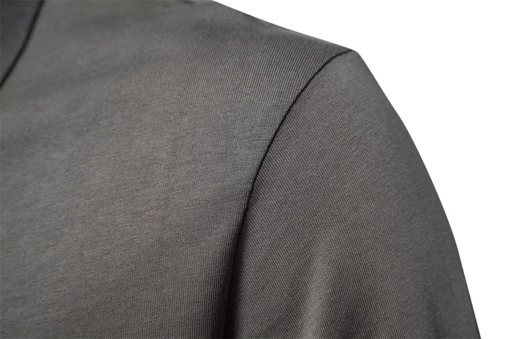 Men's Long Sleeve Polo Shirts 100% Cotton Solid Colour Casual Polo Shirts Spring Autumn Basic Polos For Men