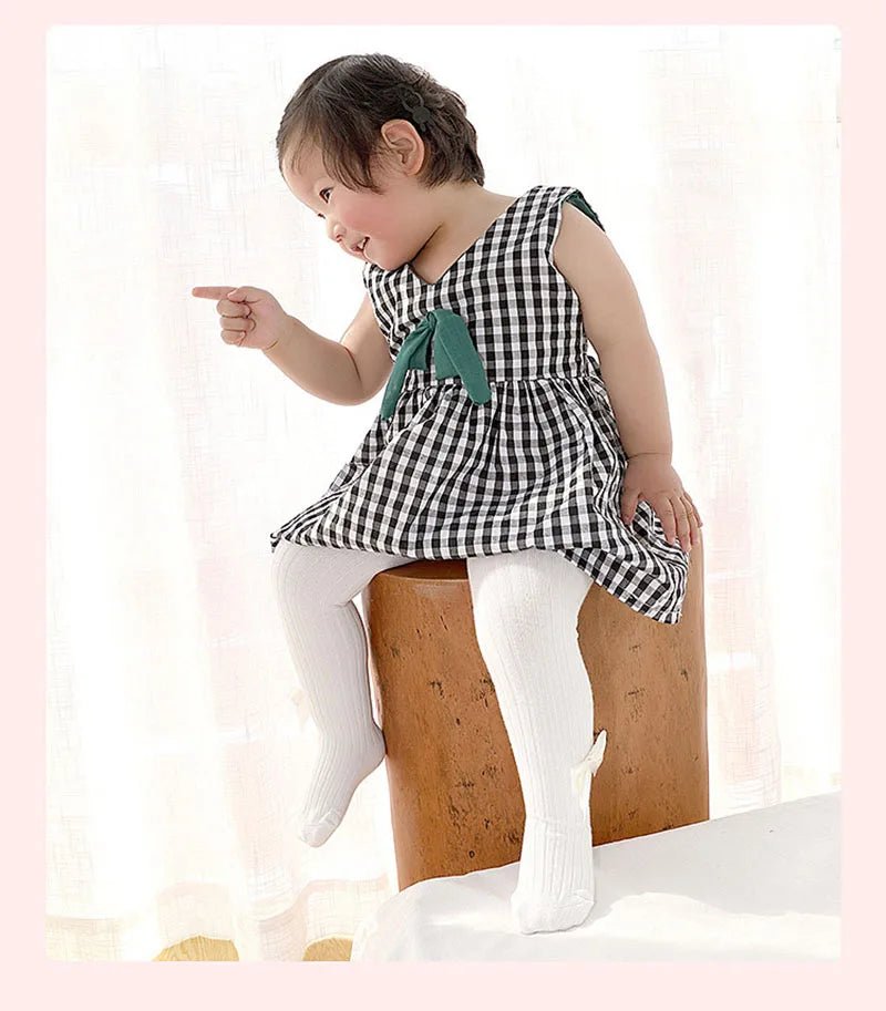 Autumn Kid's Pantyhose Girls Leggings New Born Baby Big Bow Legging Multi Colours Children's Vertical Striped Base Pants Girls