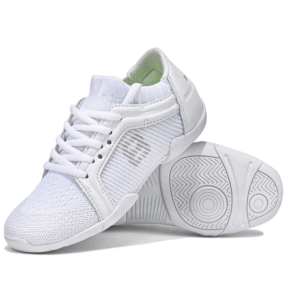 Girls White Cheerleading Shoes Lightweight Youth Cheer Competition Sneakers kids Breathable Training Dance Tennis Shoes