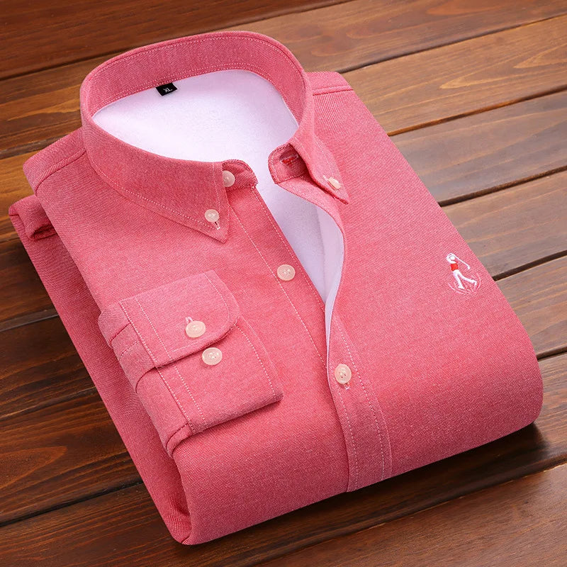 Reversknopf Allgleiches Stickerei Warme Hemden Herrenbekleidung Herbst Neue Übergroße Casual Tops Lose Koreanische Hemd