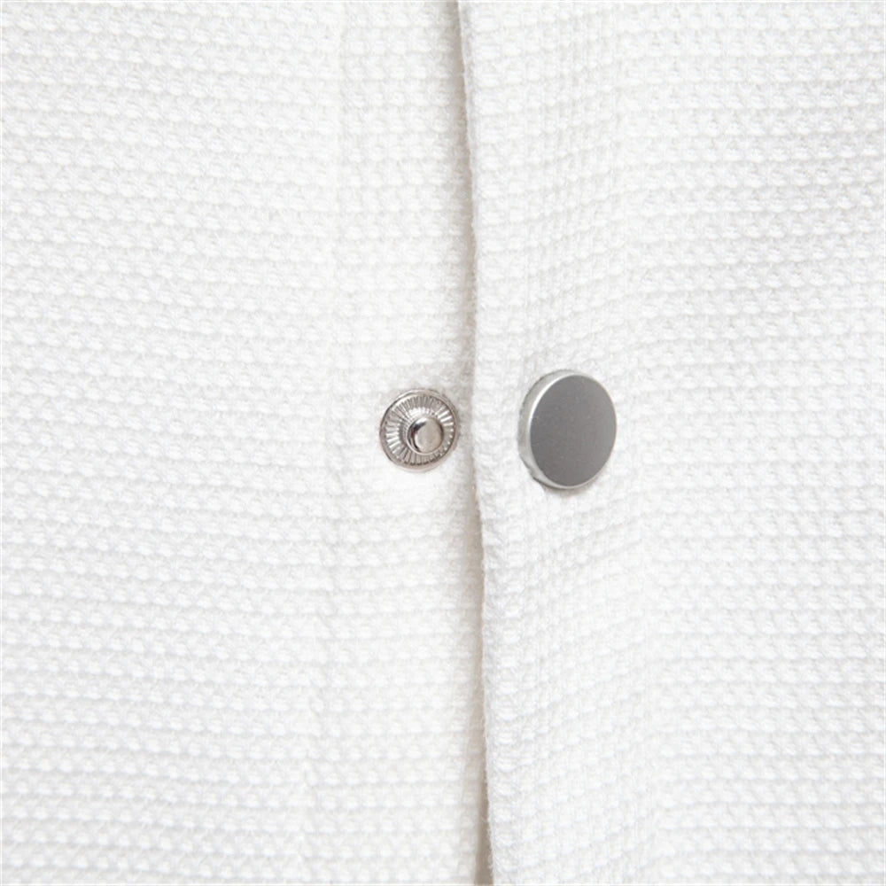 Herrenjacke mit Waffel-Fleece-Futter, dick, warm, mit Tasche, Knopfleiste, Stehkragen, Oberbekleidung, Winterjacken, Mäntel für Herren
