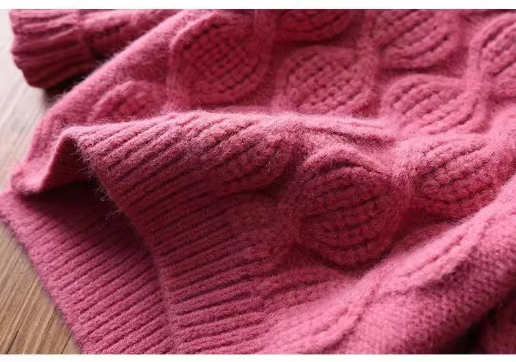 Kids Sweaters Turtleneck Girls Boys Knitwear Children Pullover Warm Kids Base Tops 2-8Y Unisex