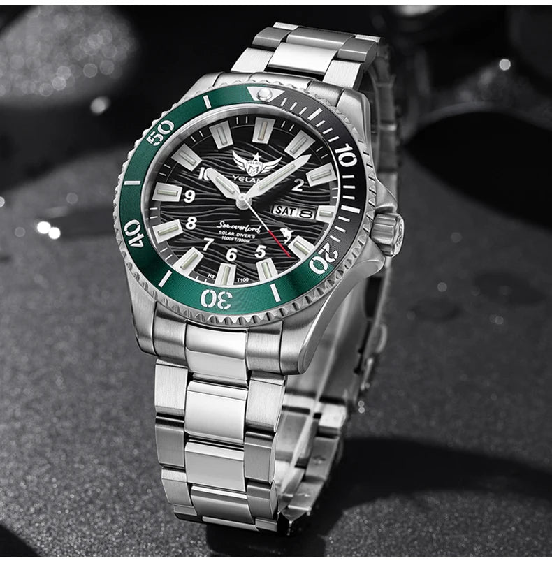 Yelang V1217 42mm Japan Eco-Drive Solar Watch Men's Watch 300M Diver Watch 30ATM Professional Waterproof Sapphire Luminous