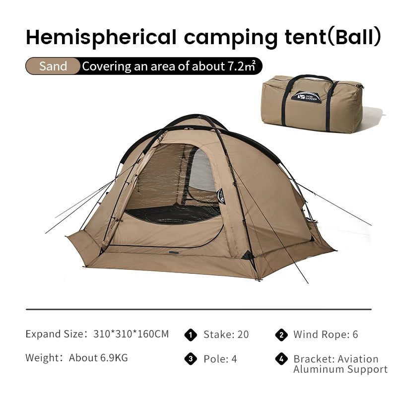 Camping Tent Commander Dome Tent Shelter Waterproof Windproof Ultra-light 70D Nylon 160/185/245CM