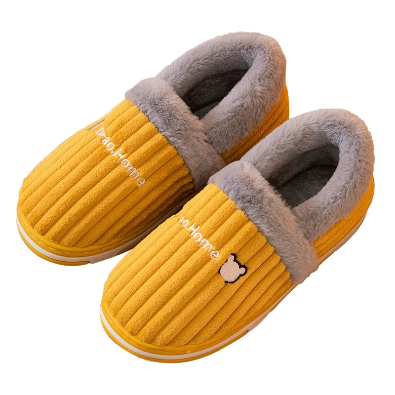 Unisex Warm Plush Winter Slippers Indoor Furry Fluffy Cotton Slides Suitable As Comfortable Home Bedroom Shoe For Men & Women