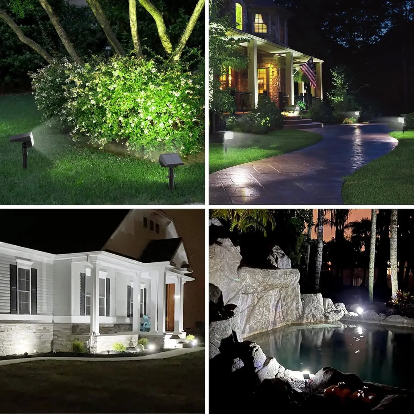 52 LED-Solarstrahler für den Außenbereich, IP65, wasserdicht, mit 3 Modi, Landschaftsbeleuchtung für Gehwege, Hof, Garten