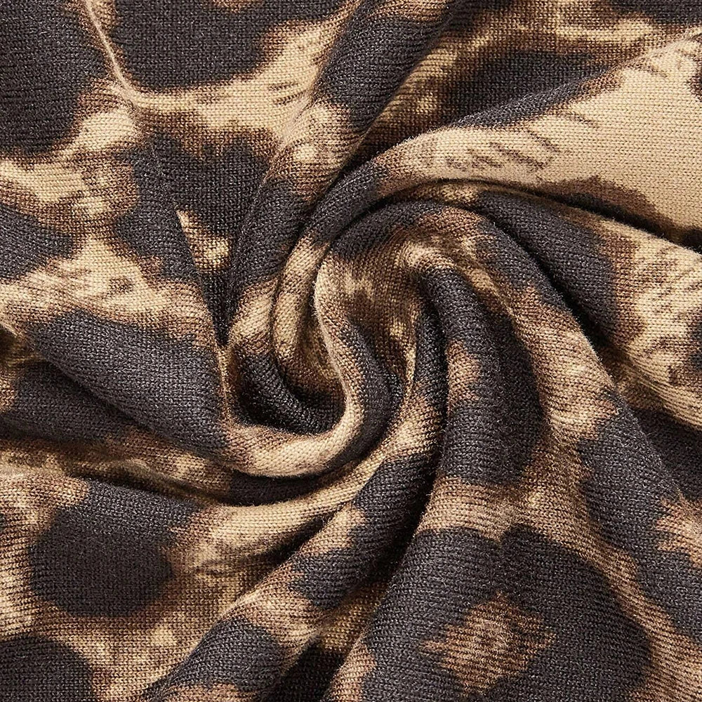 T-Shirts Summer Fashion Leopard Print Bowknot Short Sleeve Round Neck Skinny Fit T-Shirts For Women