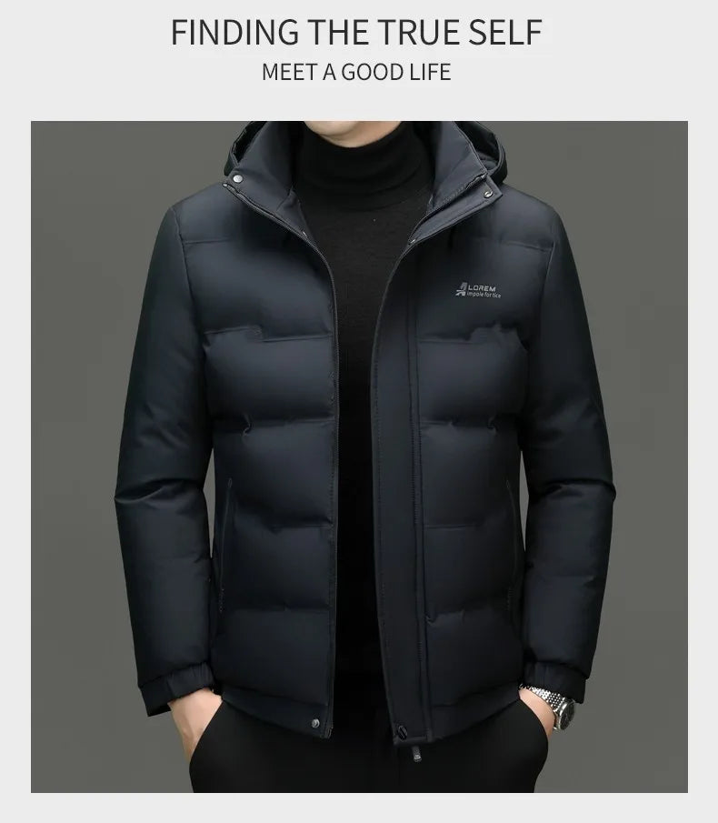 Men's Top Grade Designer Winter Brand Parka Jacket Casual Fashion Windbreaker Hooded Thick Bubble Male Coats