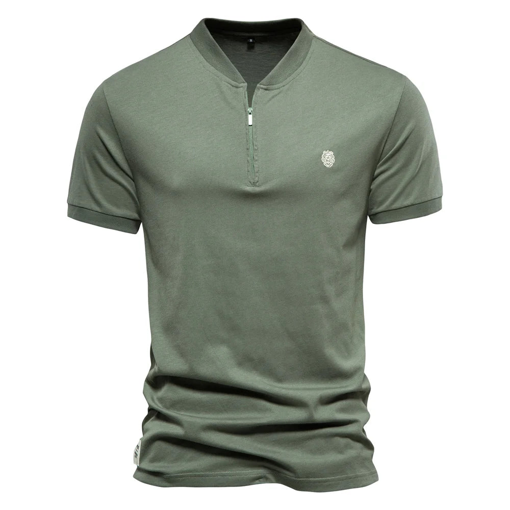 100% Cotton Embroidery Men's Polo Shirts Solid Colour Short Sleeve Polo Shirts Summer Social Polos For Men