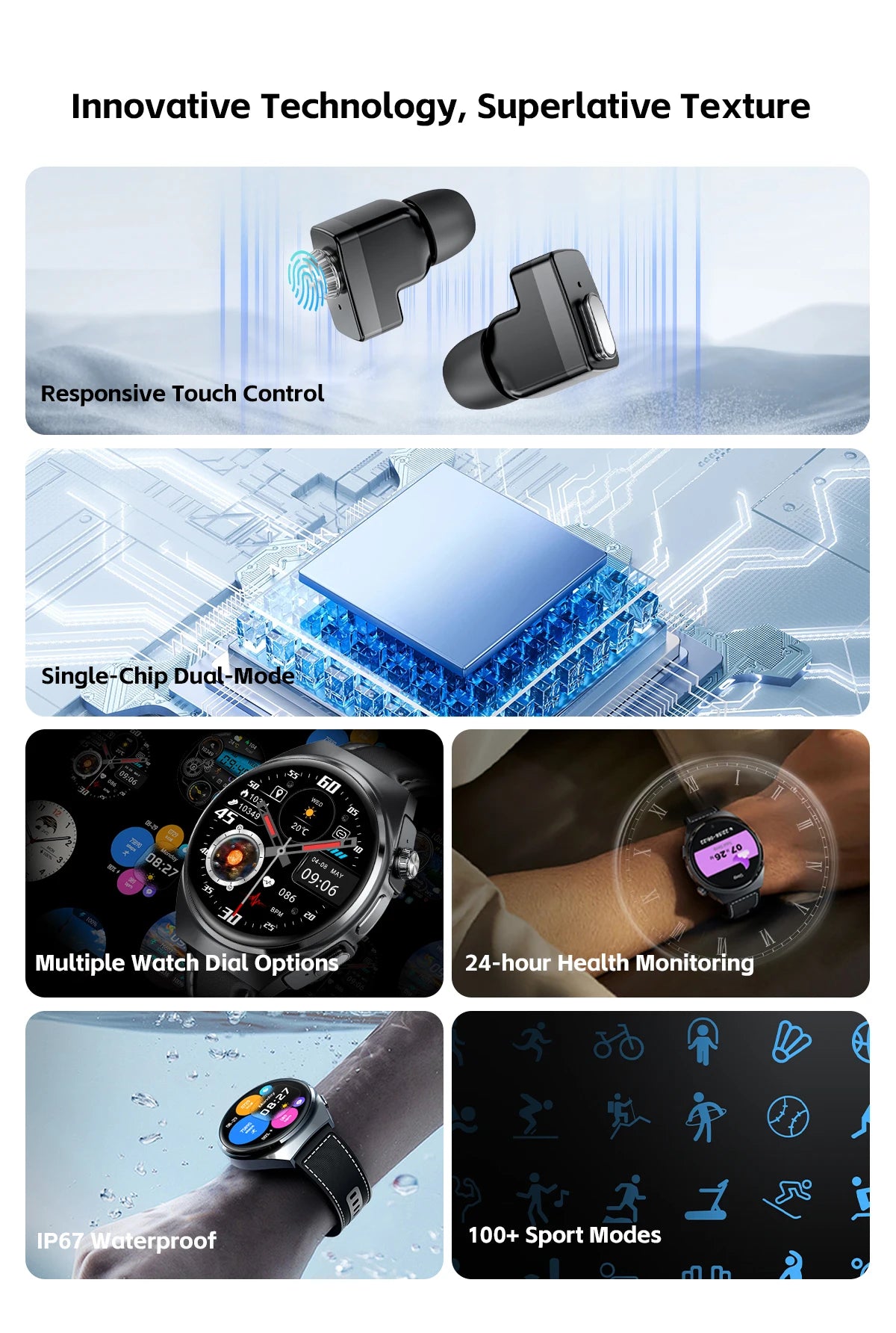 NFC Smart Watch 2 in 1 Multiple Sports GPS Track Health Monitor Custom Dial 1.53 Inch Headset Smartwatch - Compatible with HUAWEI & Xiaomi IOS