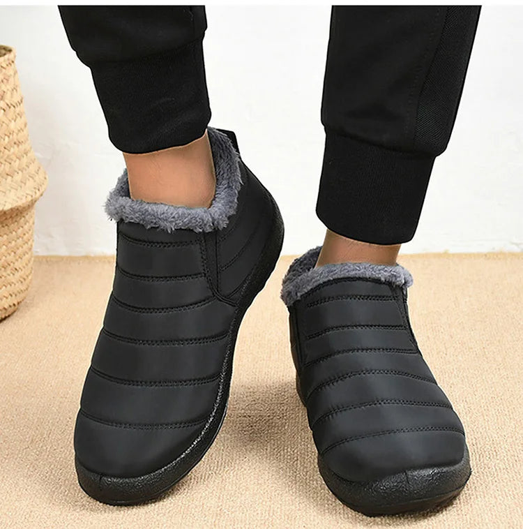 Unisex Snow Warm Boots Slip-On Winter Shoes Fashion Shoes Waterproof Ankle Work Boots For Men & Women