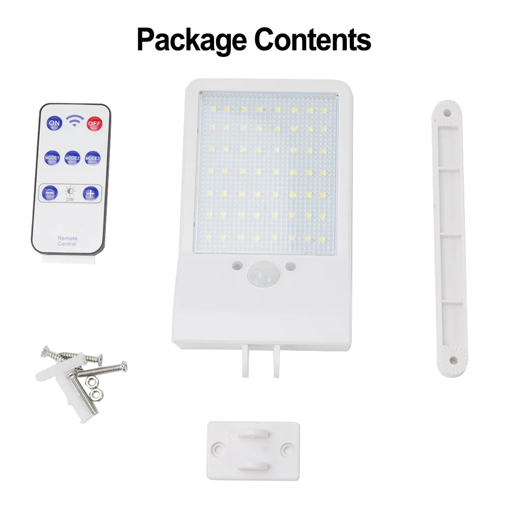 48 LED-straatverlichting op zonne-energie met PIR-bewegingssensor, tuinbeveiligingslamp, waterdichte wandlampen voor buiten