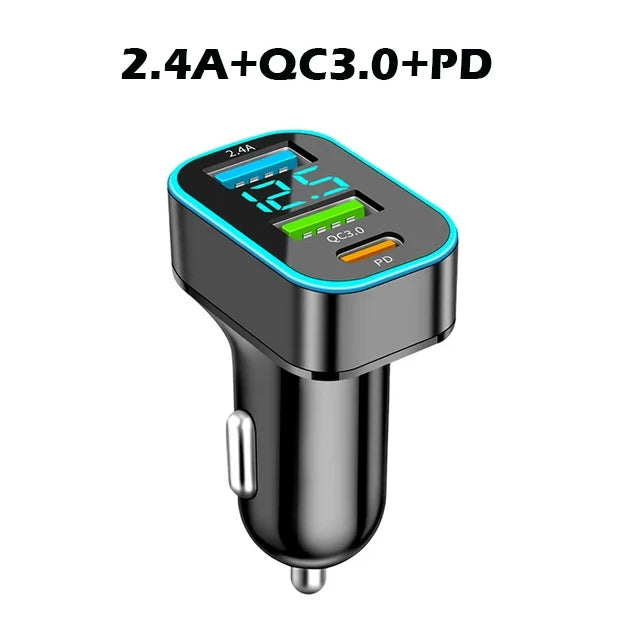 66W Autolader 3 Poorten USB Auto Sigarettenaansteker Snel Opladen Auto Telefoon Oplader Adapter Voor HUAWEI iPhone Samsung Xiaomi