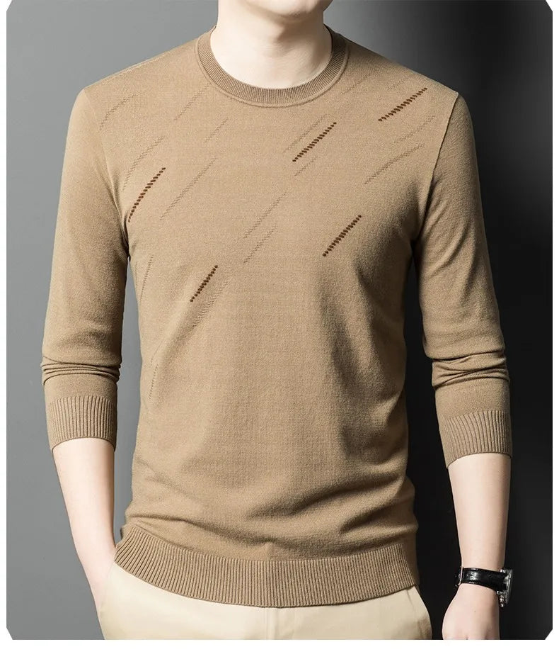 Men's High-End Woollen Designer Knitted Pullover Sweater, Casual Graphic Trendy Korean Brand, and Male Jumpers