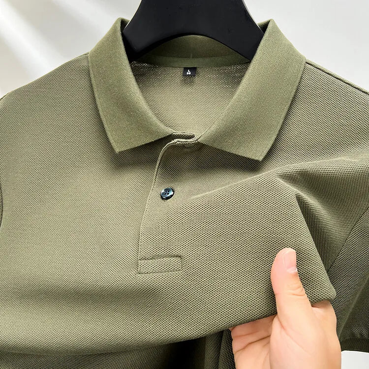 Men's 100% Summer Cotton Polo Shirt, Casual Short Sleeve, Breathable Lapel Tee Ideal for Golf and Other Sports - 10 Colours