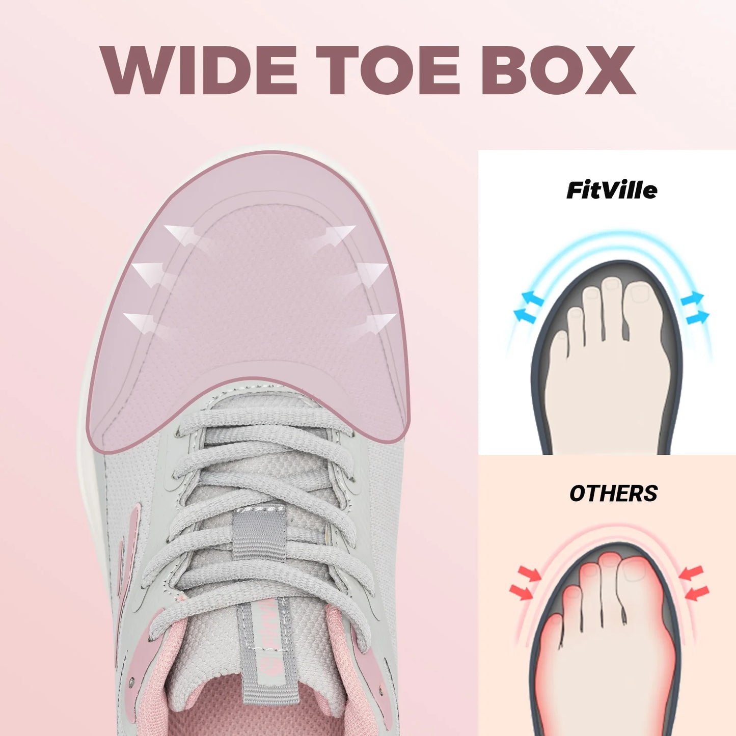 Women's Shoes Comfortable & Adjustable Wide Running Athletic Workout Gym Cross Training Sneakers for Foot and Heel Pain
