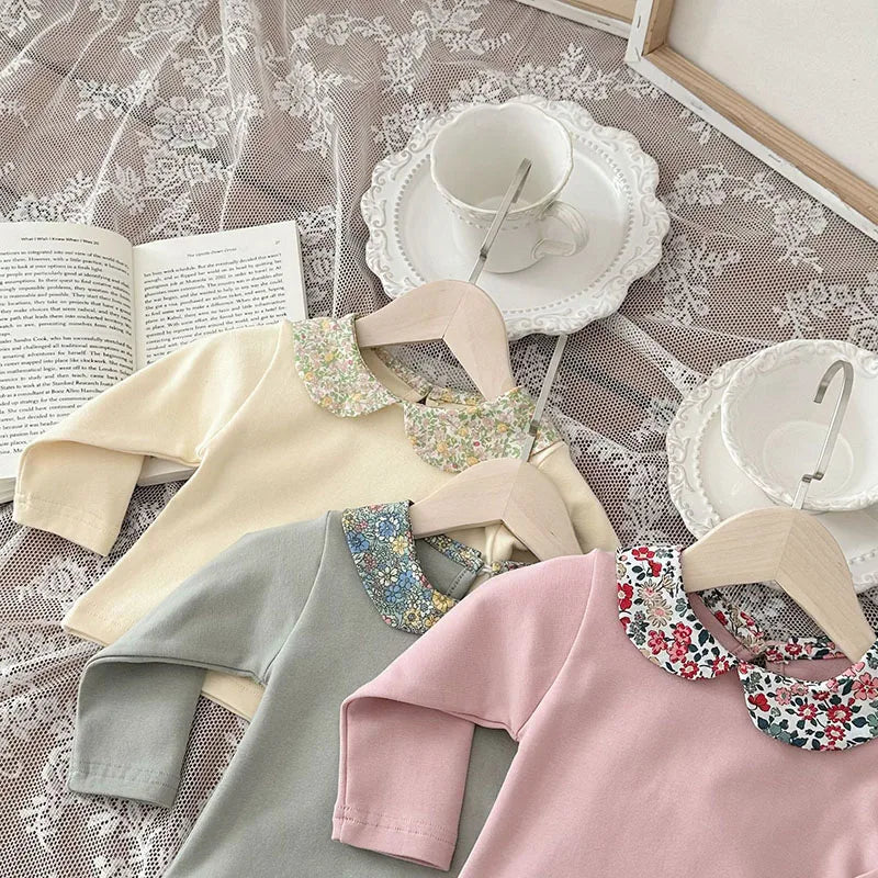 New Spring Baby Shirt Girls Cute Floral Blouse Toddler Outwear Clothes Infant Tops 0-2Y Girls