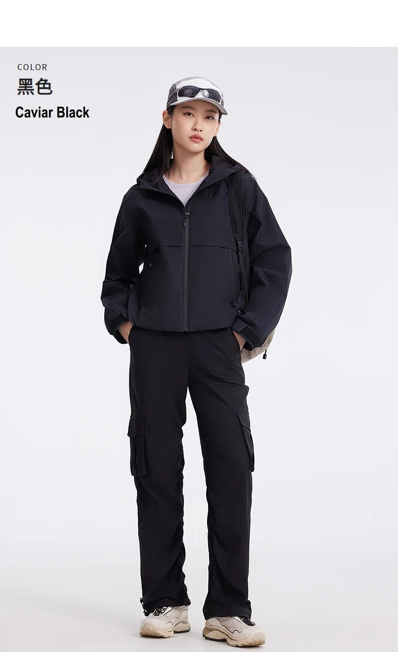 Women's Korean Short Windbreaker Jacket, Spring & Autumn Female Loose Fitting Tops Coat, Solid Colour Outerwear For Ladies