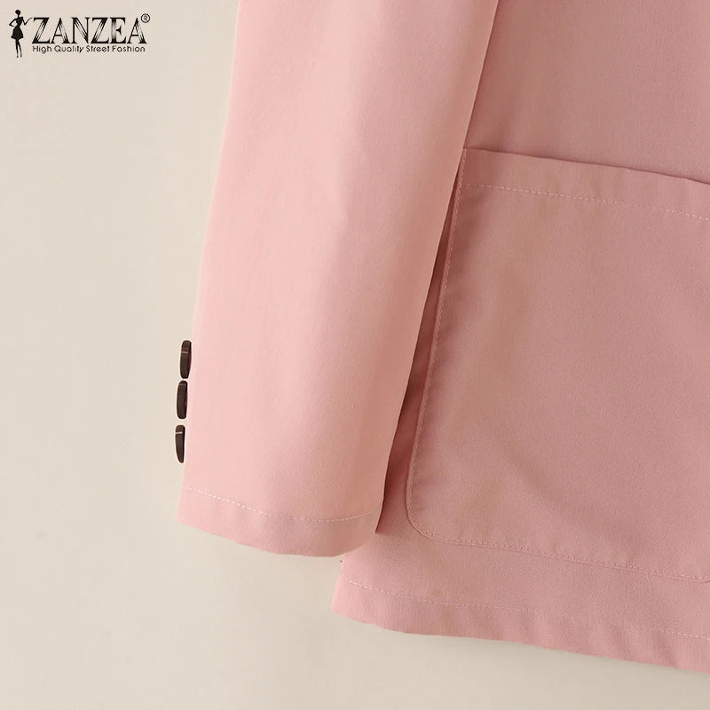 Office Wear Fashion Tops Long Sleeve Elegant Korean Style Women Suit Jackets Streetwear Notched Lapel Casual Blazer