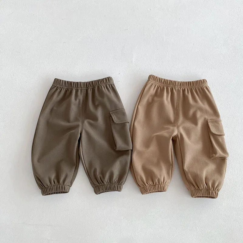 Nieuwe herfst kinderbroeken jongens meisjes effen kleur casual harembroek kinderen baby simplicity cargo broek 0-5T unisex